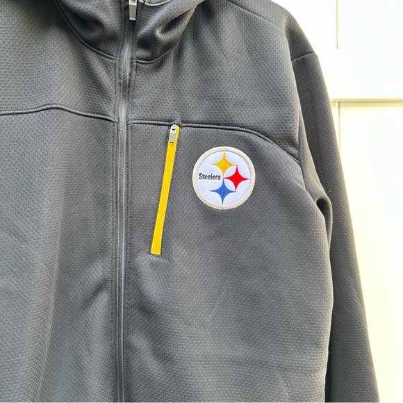 Pittsburgh Steelers NFL Men’s Black Hooded Fleece Jacket w Logo | Size Large - Picture 13 of 13